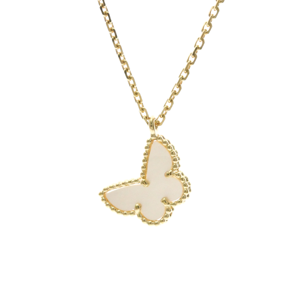 Van Cleef & Arpels Sweet Alhambra Papillon Necklace Yellow Gold (18K) Mother ...
